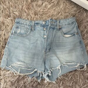 Wild Fable Blue Jean Shorts Distressed High-Waisted